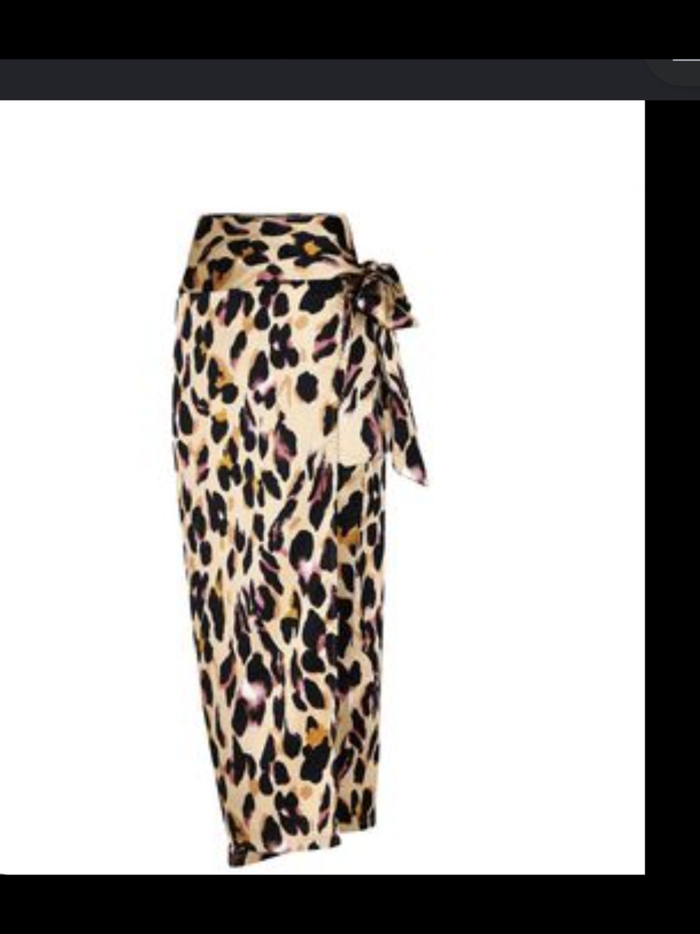 Never Fully Dressed Leopard-Print Midi Wrap Skirt in Beige, Black & Pink - Picture 3 of 11
